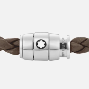 Pulseira Montblanc Steel 3 rings Meisterstück collection in mastic leather