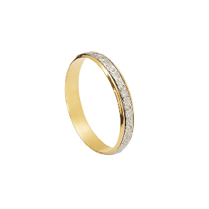 Aliança em Ouro Amarelo e Ouro Branco 18K