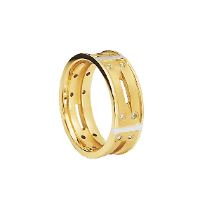 Aliança em Ouro Amarelo 18K com Diamantes