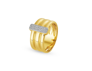 Anel em Ouro Amarelo 18K com Diamante