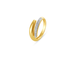 Anel em Ouro Amarelo 18K com Diamantes 