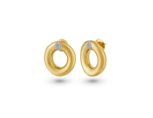 Brinco em Ouro Amarelo 18K com Diamantes