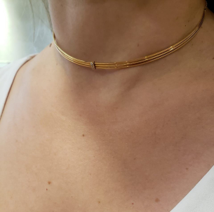 Gargantilha choker em Ouro com diamantes