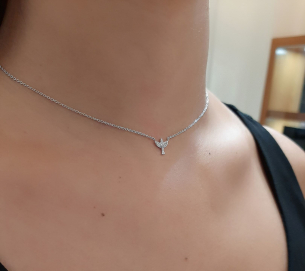 Choker em Ouro Branco 18K Espírito Santo diamantes