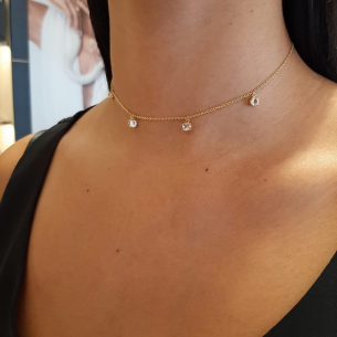 Choker em Ouro Amarelo 18K topázios