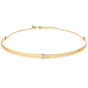 Gargantilha choker em Ouro com diamantes