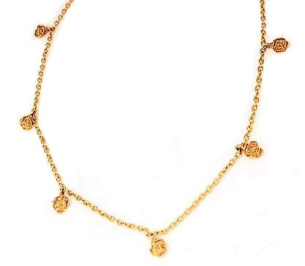 Gargantilha choker em Ouro 18k rosinhas