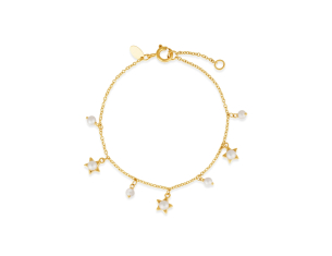 Pulseira Infantil em Ouro Amarelo 18k com Pérolas